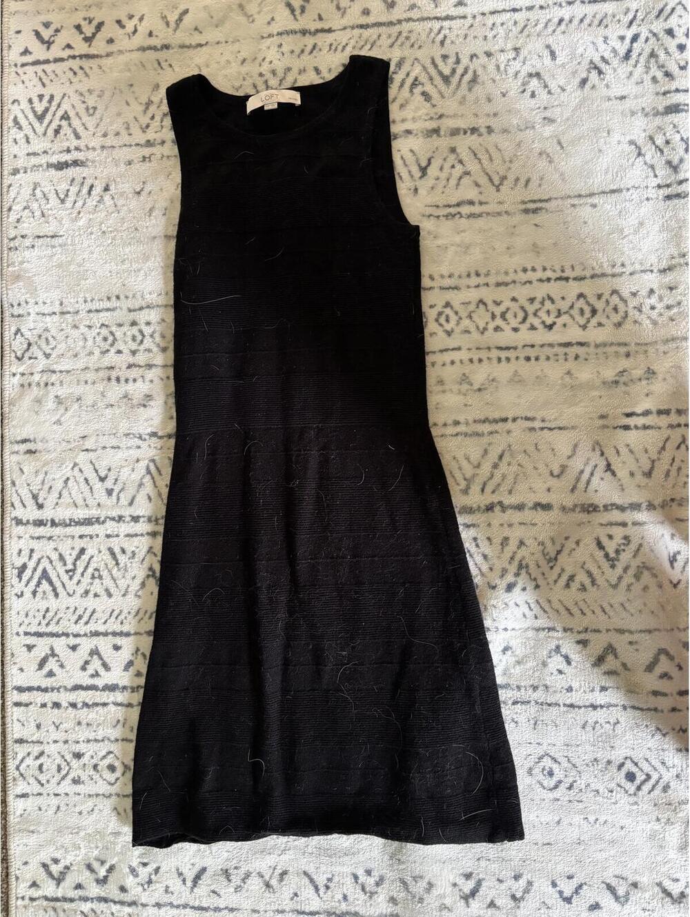 LOFT Petite XXS Black Sleeveless Fit & Flare Dress